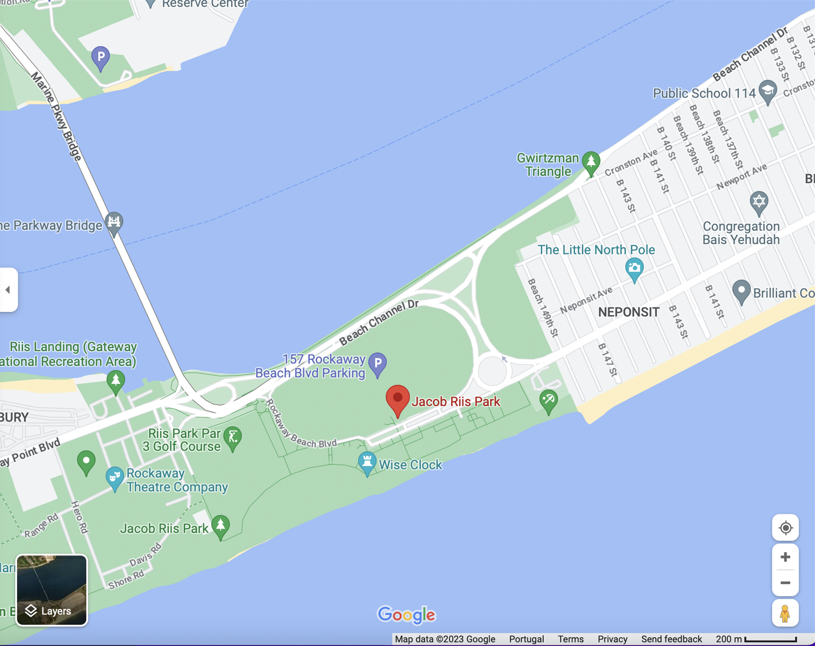 Google Map of Jacob Riis Park